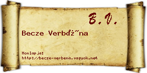 Becze Verbéna névjegykártya